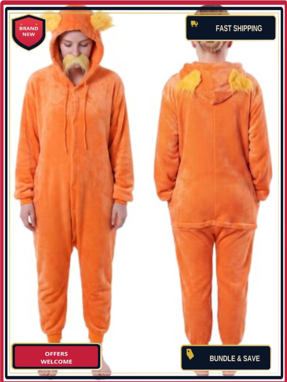 Adult Plush Fleece One Piece Pajama Jumpsuit Halloween Cosplay Costume